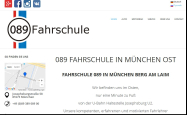 Screenshot der Webseite von 089 Fahrschule