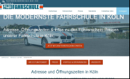 Screenshot der Webseite von 123FAHRSCHULE KÃ¶ln