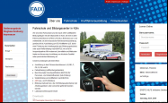 Screenshot der Webseite von Fahrschule FAIX