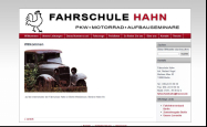 Screenshot der Webseite von Fahrschule Hahn