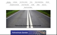 Screenshot der Webseite von Fahrschule Zander
