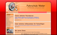 Screenshot der Webseite von Fahrschule Rösler